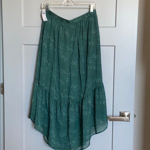 American Eagle Studio Green Midi Chiffon Skirt L